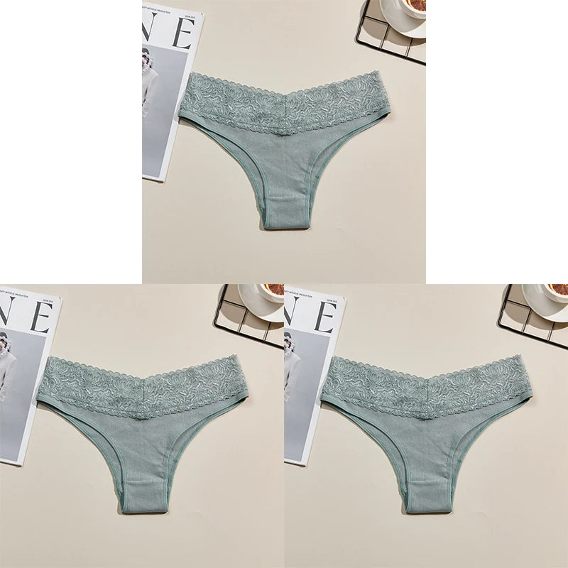 3PCS Women's Breathable Cotton Seamless Panties Comfortable Sexy Soft Stretchy Underwear