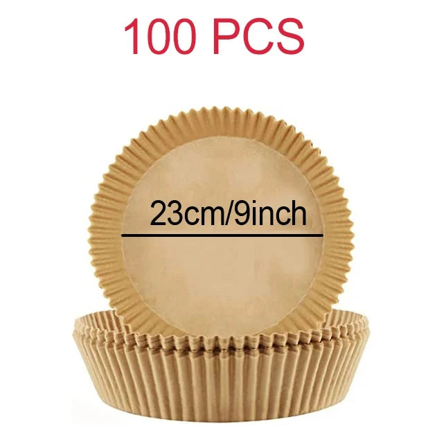 بطانات ورقية للاستخدام مرة واحدة في مقلاة الهواء - صواني خبز غير لاصقة مربعة ودائرية لكوسوري ونينجا