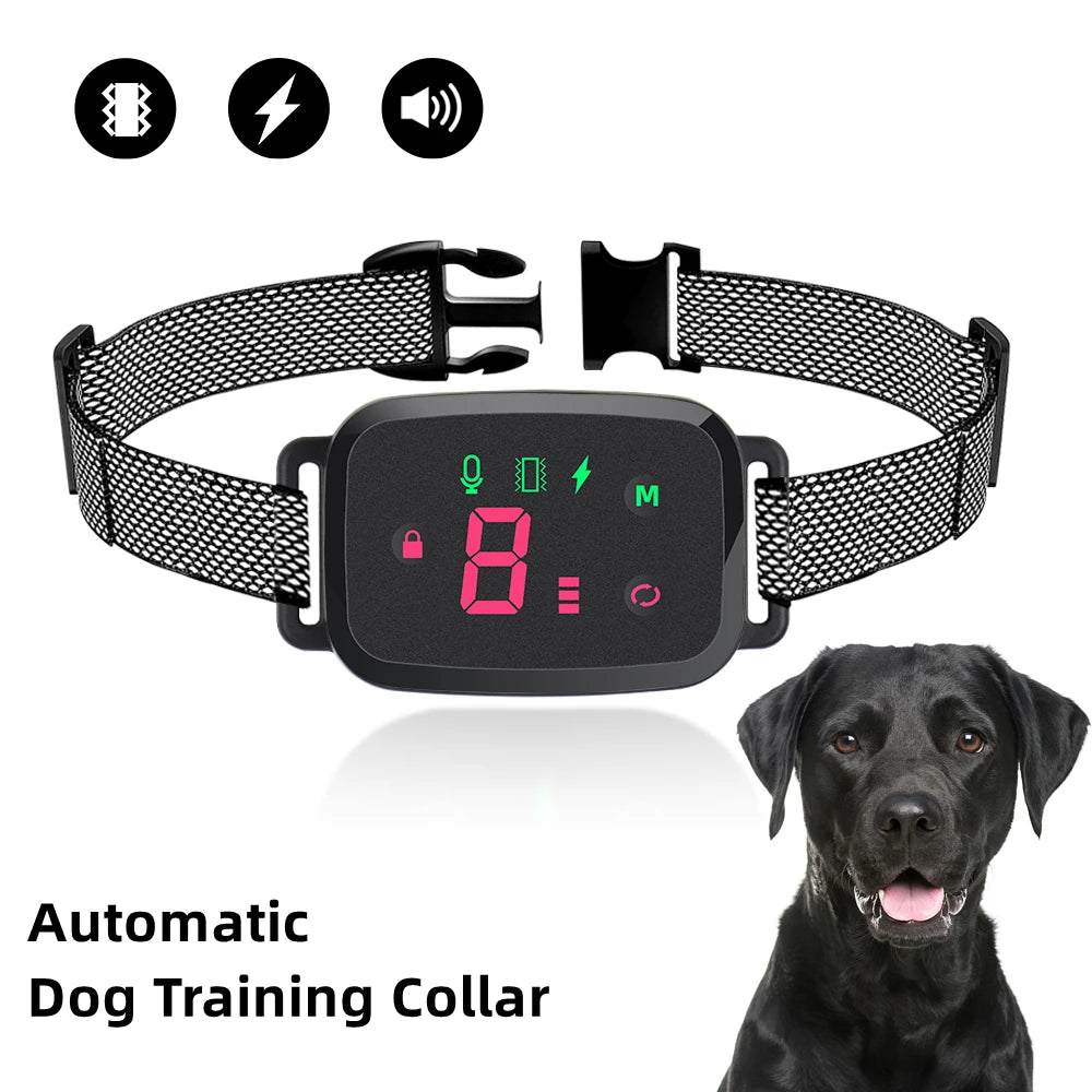 Smart Automatic Anti-Bark Dog Collar – HD Display, IP67 Waterproof, Rechargeable Bark Stopper