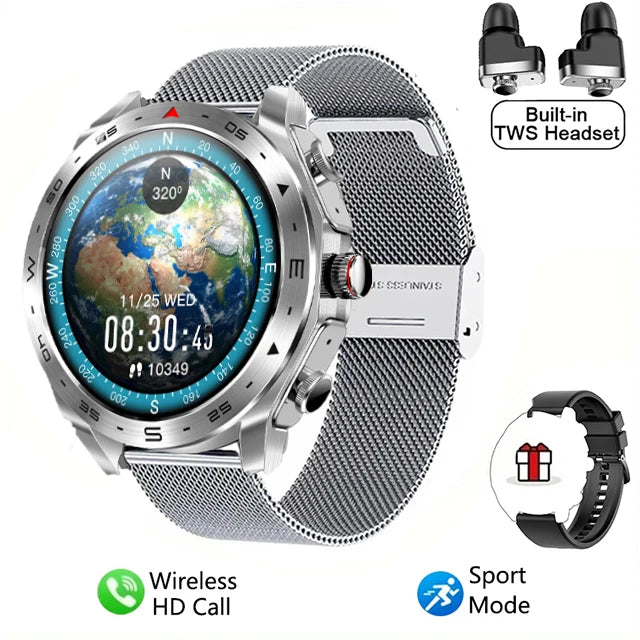 Smart Watch with TWS Earphones – 2-in-1 Bluetooth Call Sports Smartwatch | HIFI 9D Sound for Men & Women