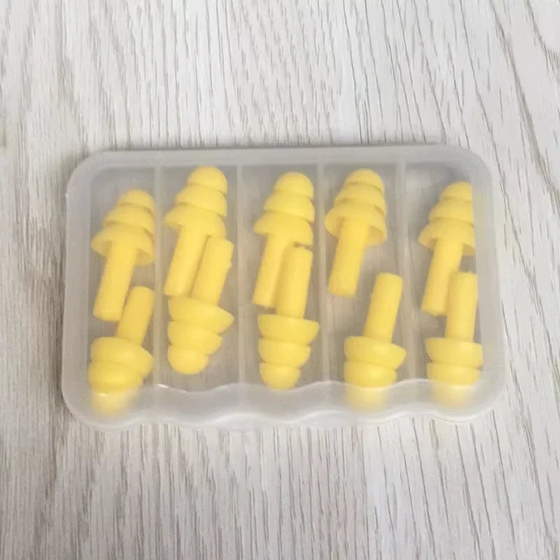 سدادات أذن ناعمة من السيليكون • مقاومة للماء • للبالغين والأطفال • للسباحة والغوص • 5 أزواج في كل علبة