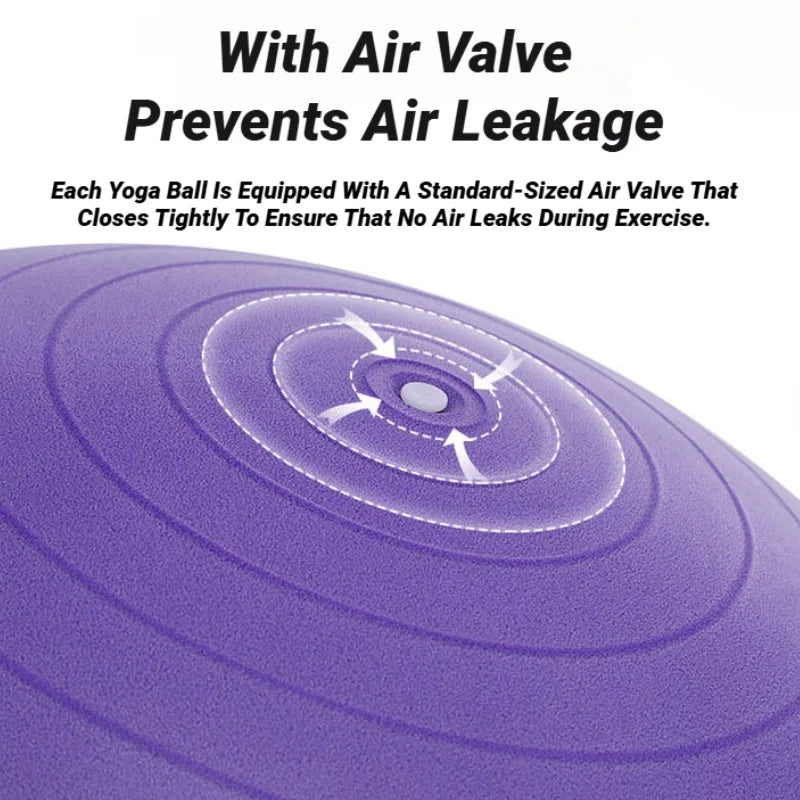 PVC Yoga Ball | 45–95CM Thickened Explosion-Proof Pilates & Fitness Balance Ball for Home Gym