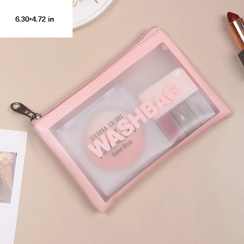 Portable Toiletry Bags with Handle | Translucent Waterproof Travel Makeup Bag for Women | Large Capacity Cosmetic Bag