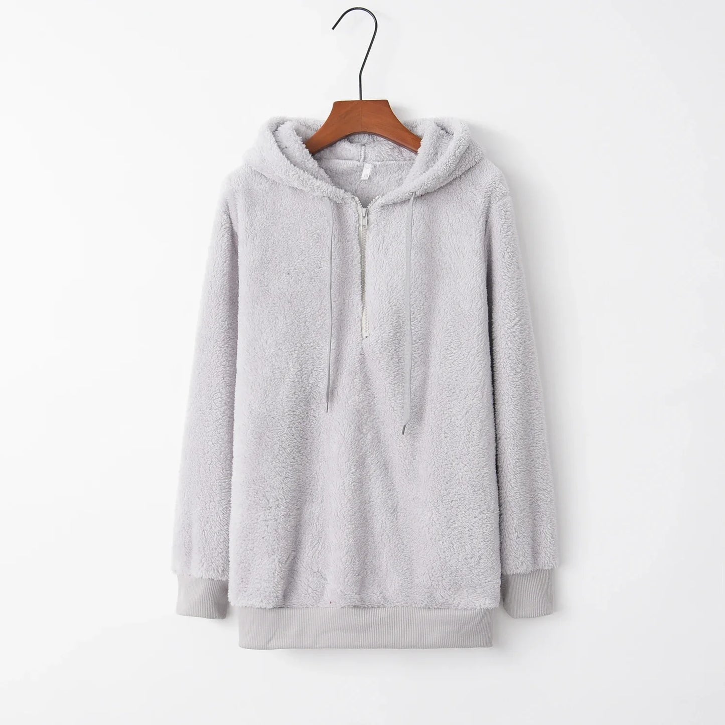 Women's Long-Sleeved Hooded Monochrome Sweater Coat Fashion Trend