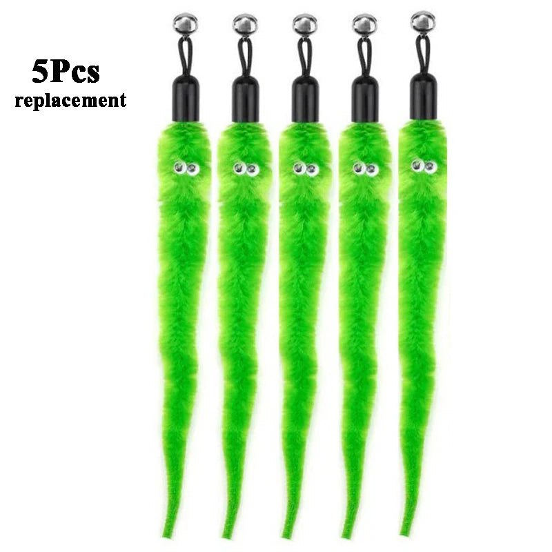 Plush Cat Worm Toy Refill Set – Replacement Heads for Teaser Wands (5/6/10/11 Pcs)