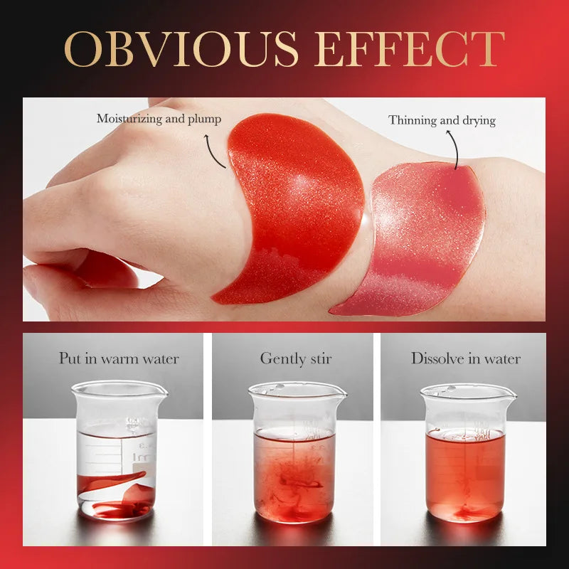 قناع العين بالكولاجين والرمان الأحمر من سادور، 60 قطعة • شد البشرة، مضاد للهالات السوداء، إزالة أكياس العين، ولصقات مرطبة