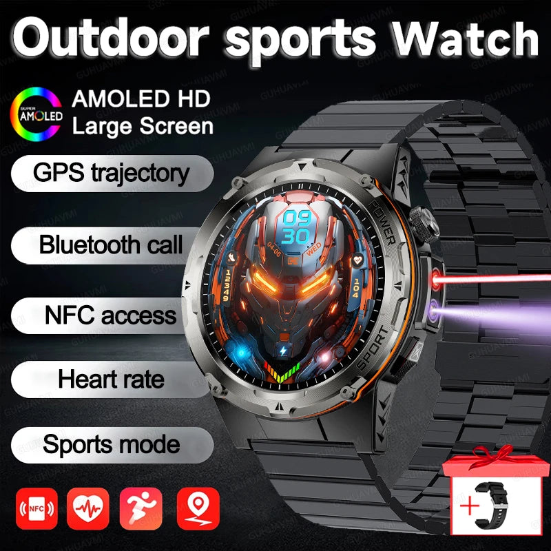 2025 New Outdoor GPS Smart Watch for Men – HD Call, NFC, 500mAh Battery, IP68 Waterproof Sports Watch for Xiaomi