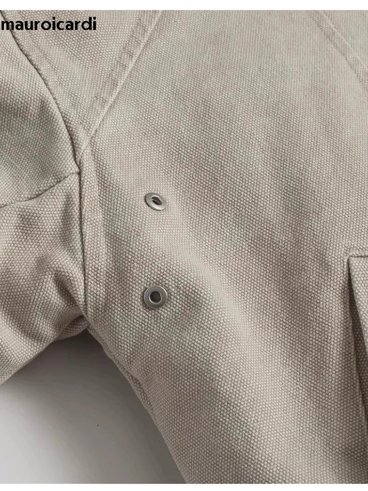 Autumn Winter Oversized Canvas Padded Jacket – Thickened Warm Faux Fur Hoodie