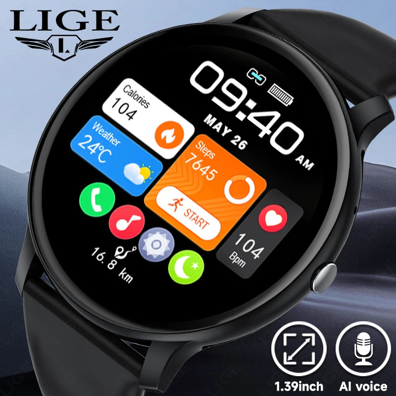 LIGE Bluetooth Call Smart Watch for Women & Men – Sports Fitness, Heart Rate Health Monitor, Android & iOS