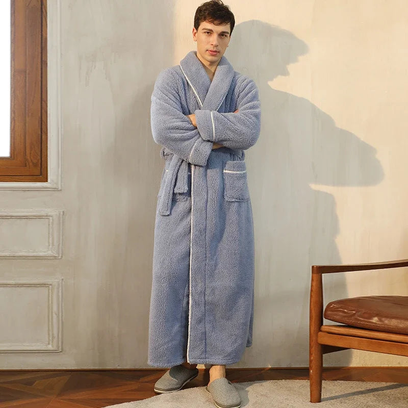 2025 Autumn & Winter Cotton Robe | Thick Comfortable Bathrobe for Men & Women | Large Size Light Luxury Couple Homewear