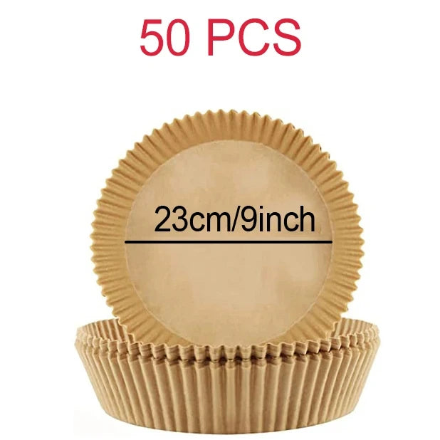 بطانات ورقية للاستخدام مرة واحدة في مقلاة الهواء - صواني خبز غير لاصقة مربعة ودائرية لكوسوري ونينجا