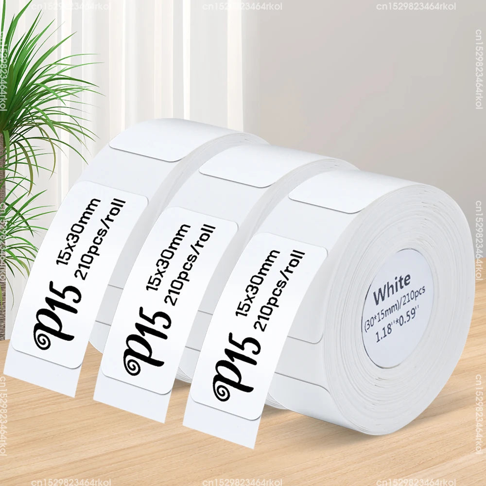 P15 Portable Mini Thermal Label Printer – Wireless Bluetooth Sticker Maker, DIY Barcode & Labeling Machine (No Ink, 3PK Labels)