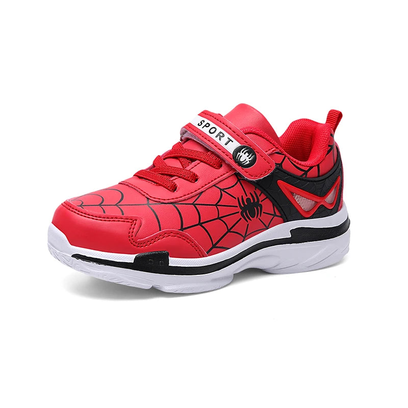 Boys Red PU Leather Sneakers | Kids Casual & Sports Shoes
