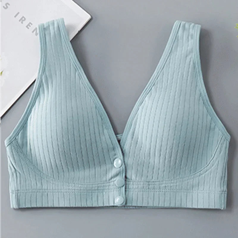 Pure Cotton Nursing Bra Women's Maternity Breastfeeding Underwear Plus Size Pregnancy Bralette