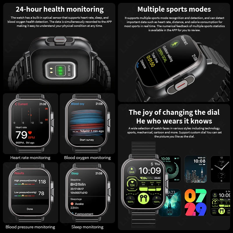 TWS 2-in-1 Smart Watch with Headphones – Bluetooth Call, Health Monitor, NFC Sports Smartwatch for Men & Women