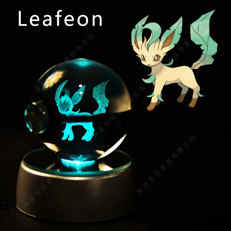 Pokémon 3D Crystal Ball Night Light – Pikachu, Gengar & Mewtwo Pokéball Glass Lamp for Kids Birthday Gifts
