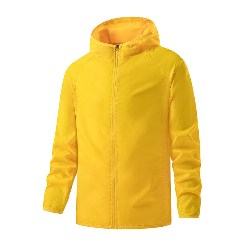 JNLN Men Women Waterproof Sun-Protective Hiking Jacket Windbreaker Outdoor Camping Climbing Rain Coat