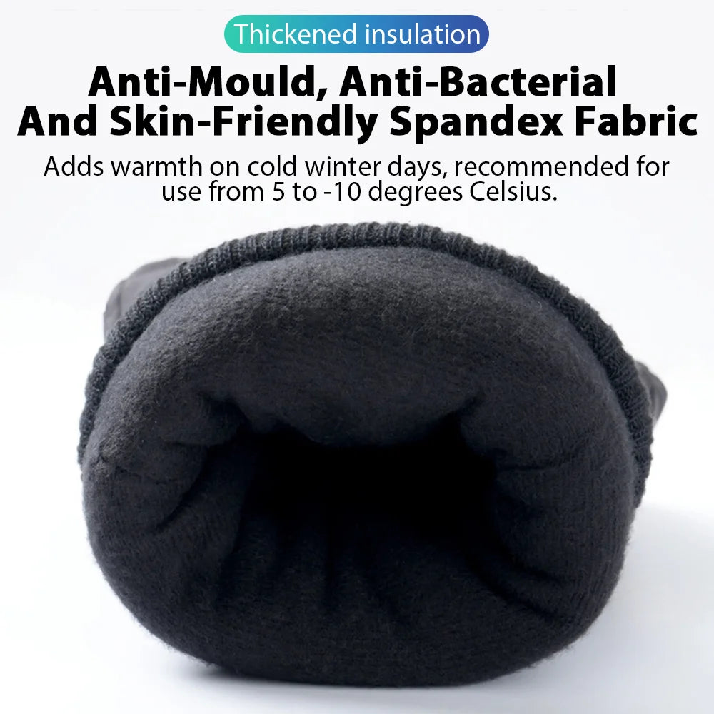 قفازات شتوية مقاومة للماء لركوب الدراجات للرجال - قفازات دافئة غير قابلة للانزلاق من الصوف تعمل باللمس للجري وركوب الدراجات النارية والتزلج