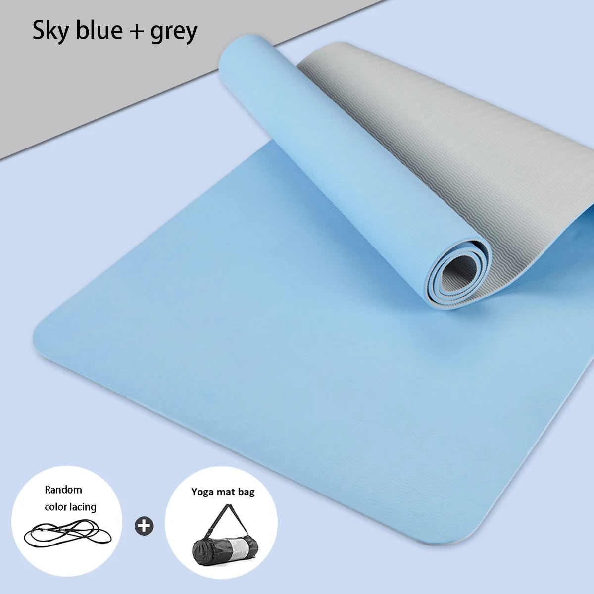 Yoga Mat | Double-Sided Non-Slip TPE Exercise Mat with Strap – Eco-Friendly for Yoga & Pilates