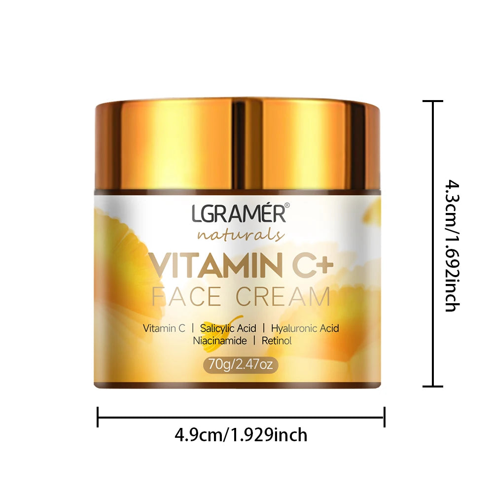 Vitamin C & Retinol Face Cream – Anti-Wrinkle, Firming, Moisturizing & Whitening Skincare with Hyaluronic Acid