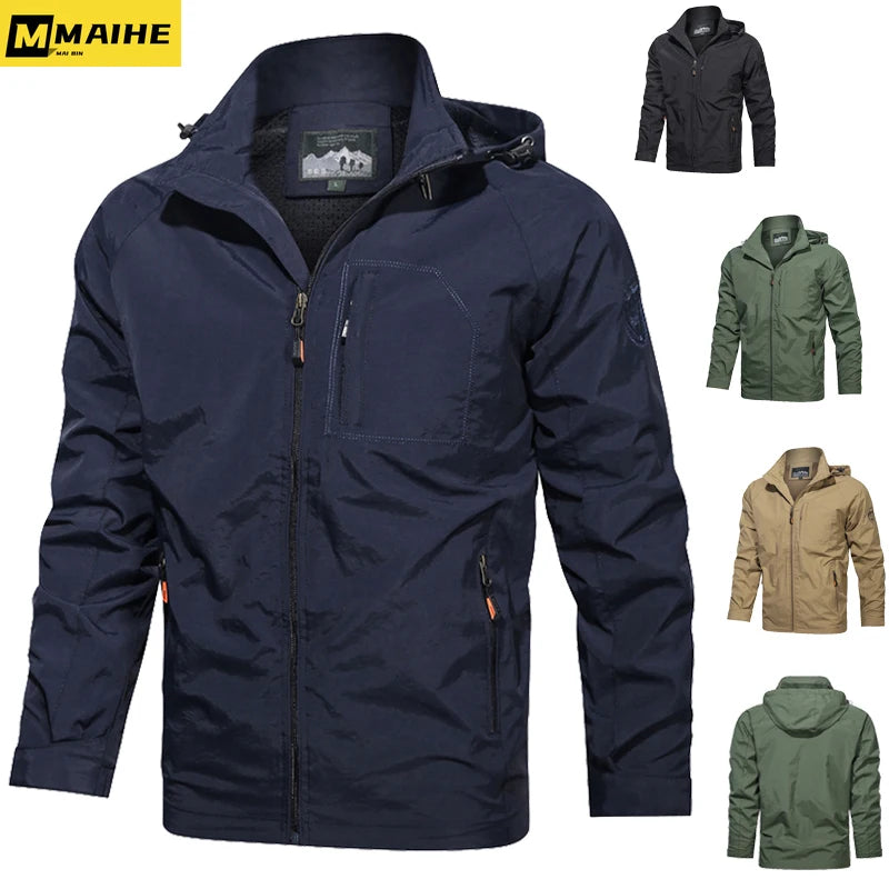 Men’s Spring Autumn Outdoor Jacket – Breathable Waterproof Hiking & Trekking Windbreaker