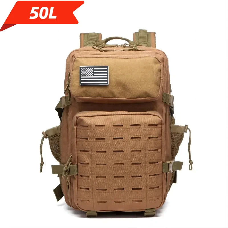 25L/50L Tactical Backpack | MOLLE Outdoor Hiking & Hunting Rucksack for Men with 2 Bottle Holders