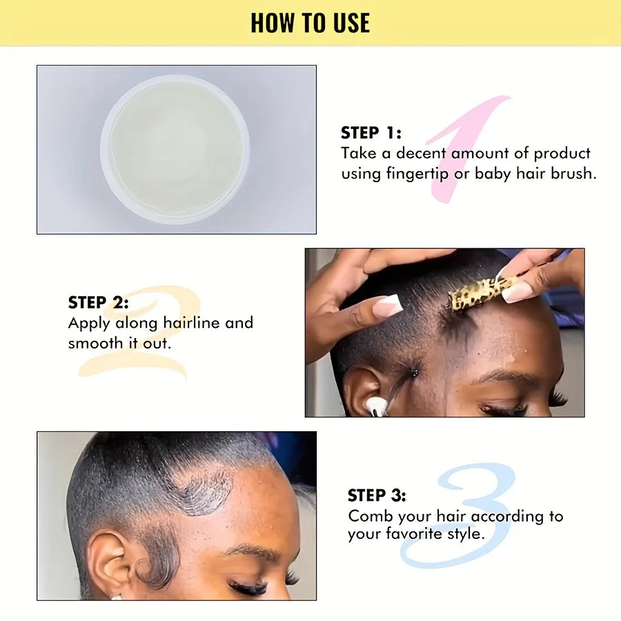 GZE African Black Castor Extra Hold Braid, Loc & Twist Gel – Edge Control with Coconut Oil for Frizz-Free Styling