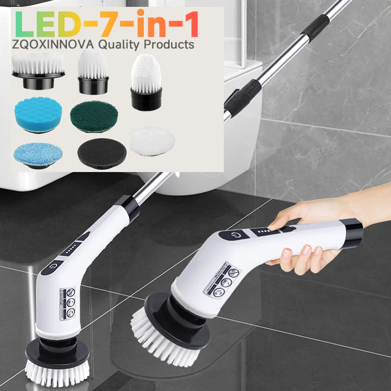 Electric Cordless Spin Scrubber – Multipurpose Household Cleaning Brush