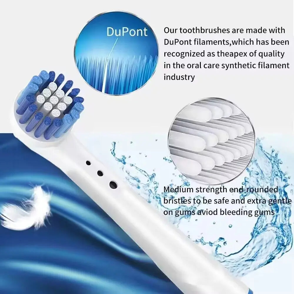 16/20PCS Oral-B Compatible Toothbrush Heads • Replacement Brush Nozzles • Sensitive, Floss & Cross Action Refills