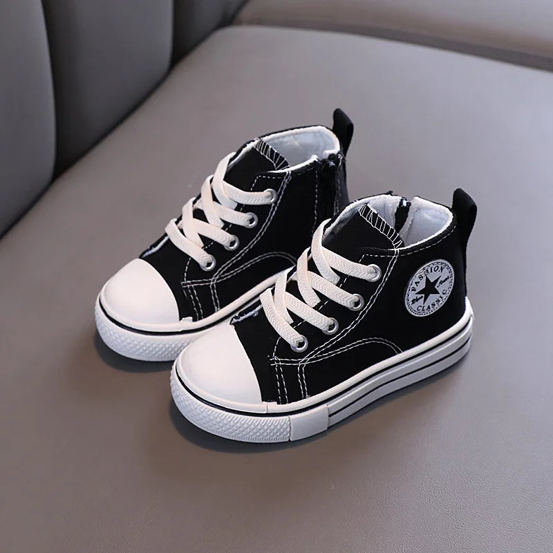 Children's Mid-Top Canvas Shoes | Soft, Comfortable, Non-Slip Sneakers for Boys & Girls