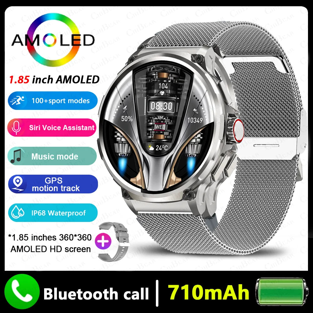 GPS Smart Watch | 1.85'' AMOLED HD Display, 710mAh Battery, Bluetooth Call, Sports Fitness Tracker