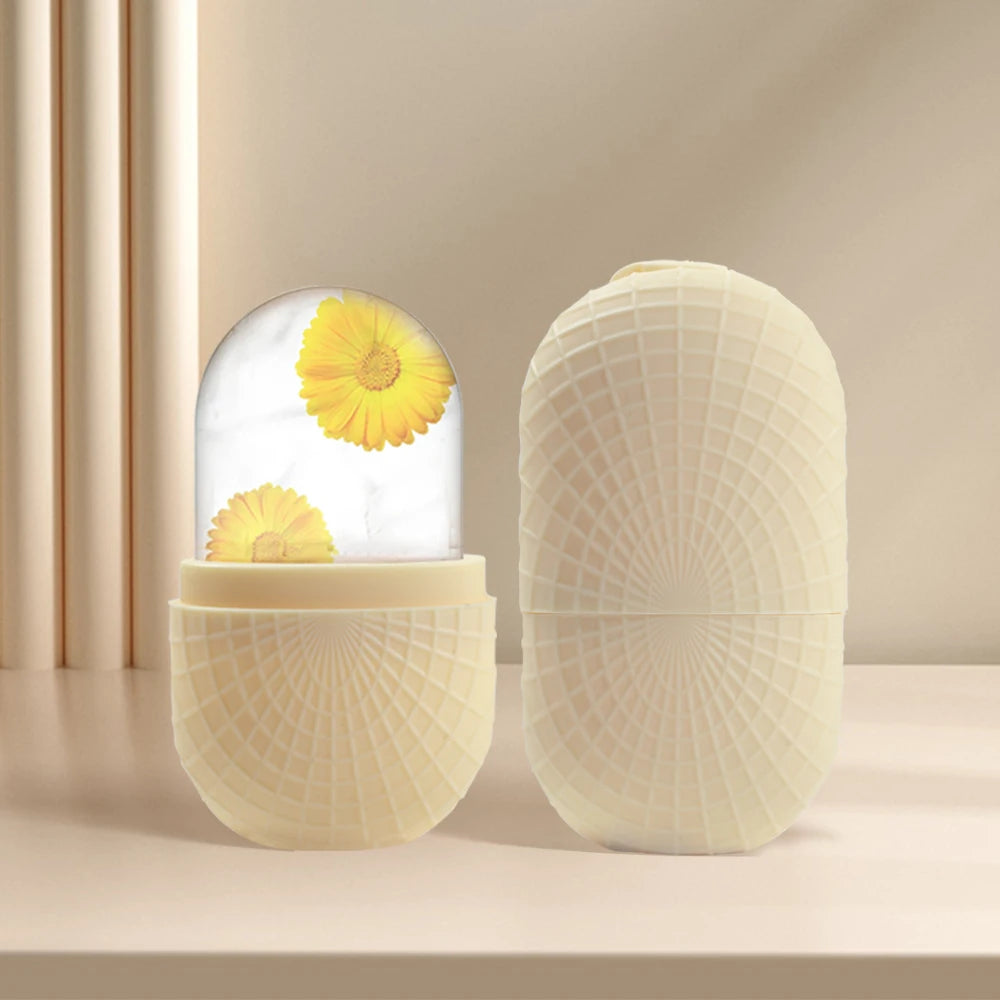 بكرة ثلج للوجه والعينين - قالب ثلج سيليكون، أداة تبريد وشد للعناية ببشرة الوجه قابلة لإعادة الاستخدام