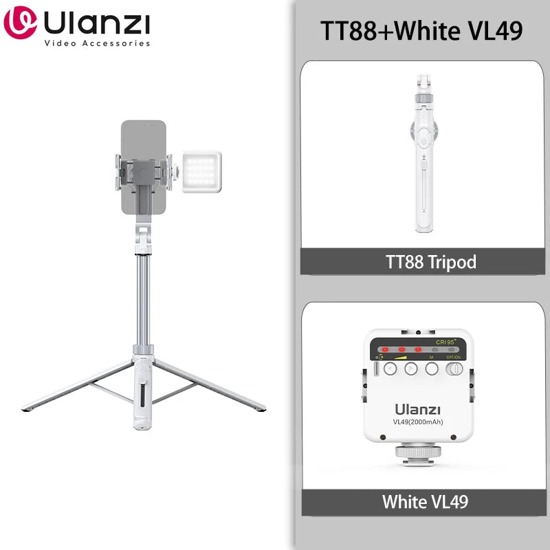 Ulanzi TT88 Overhead Selfie Stick Tripod – 1.44M Phone Tripod with Remote
