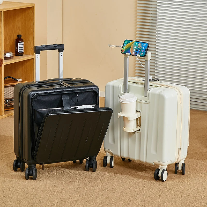 Small 18 Inch Luggage Suitcase | Durable Password Travel Case with Swivel Wheels for Students & Women