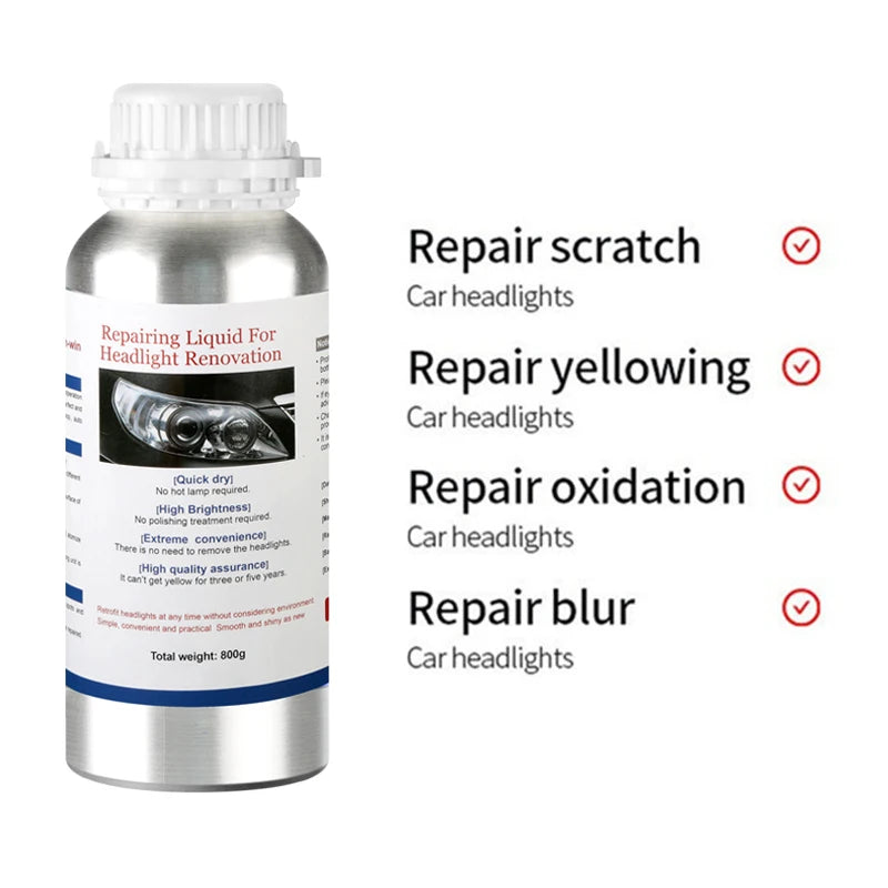 800ML Car Headlight Repair Fluid Headlight Polishing Restoration Chemical