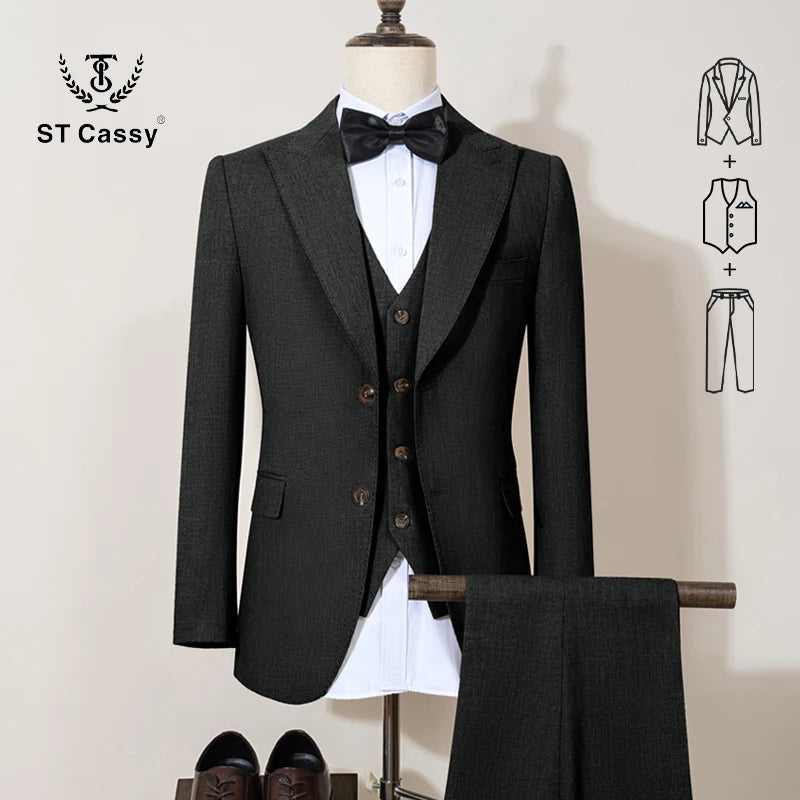 ST Cassy Men's Blue-Gray 2-Button Blazer – Modern Office Wear with Luxe Craftsmanship
