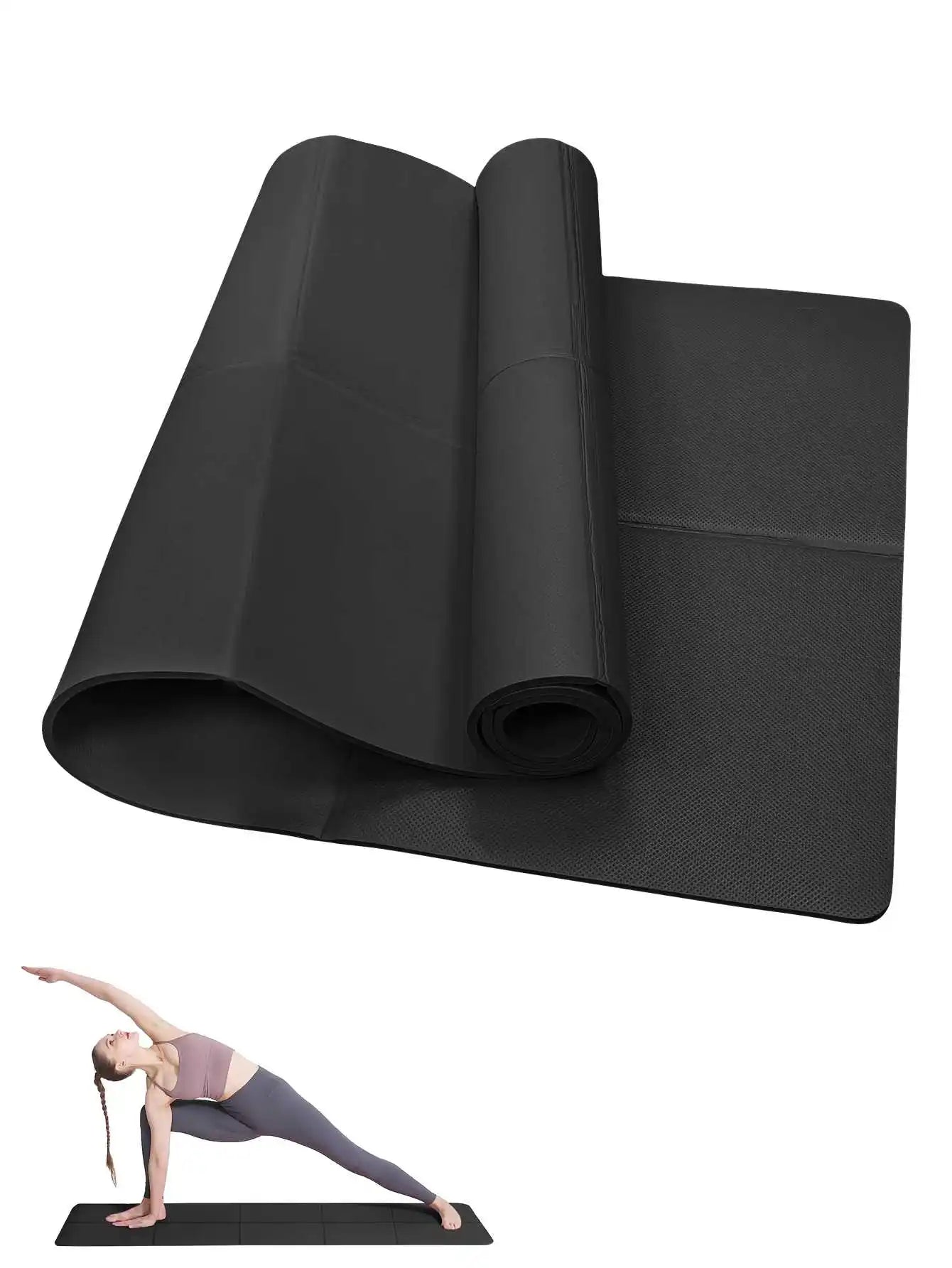 Yoga Mat for Women | Non-Slip Pilates & Fitness Pad – 3/4/6mm Thick Exercise Mat for Home Gym