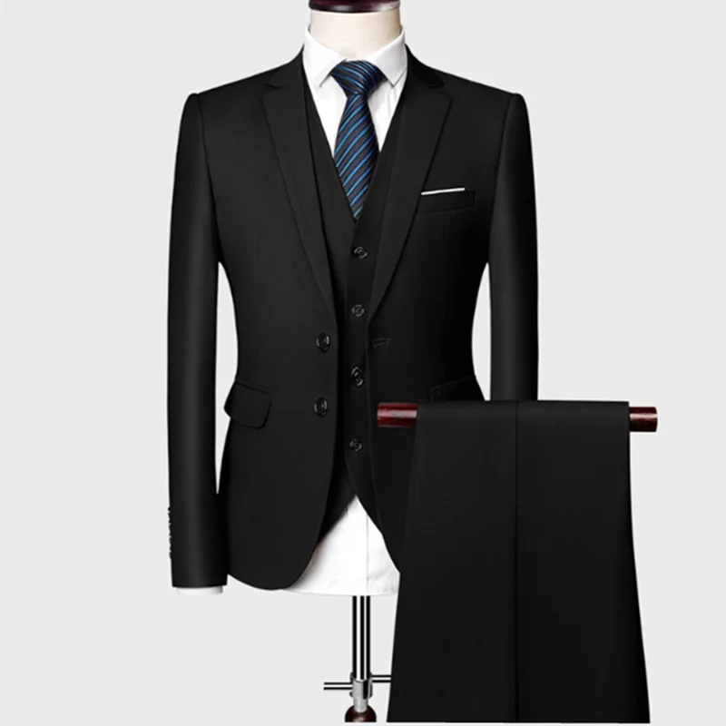 2025 Men's Business Casual Suit – Solid Color Formal Wedding & Prom Tuxedo Set