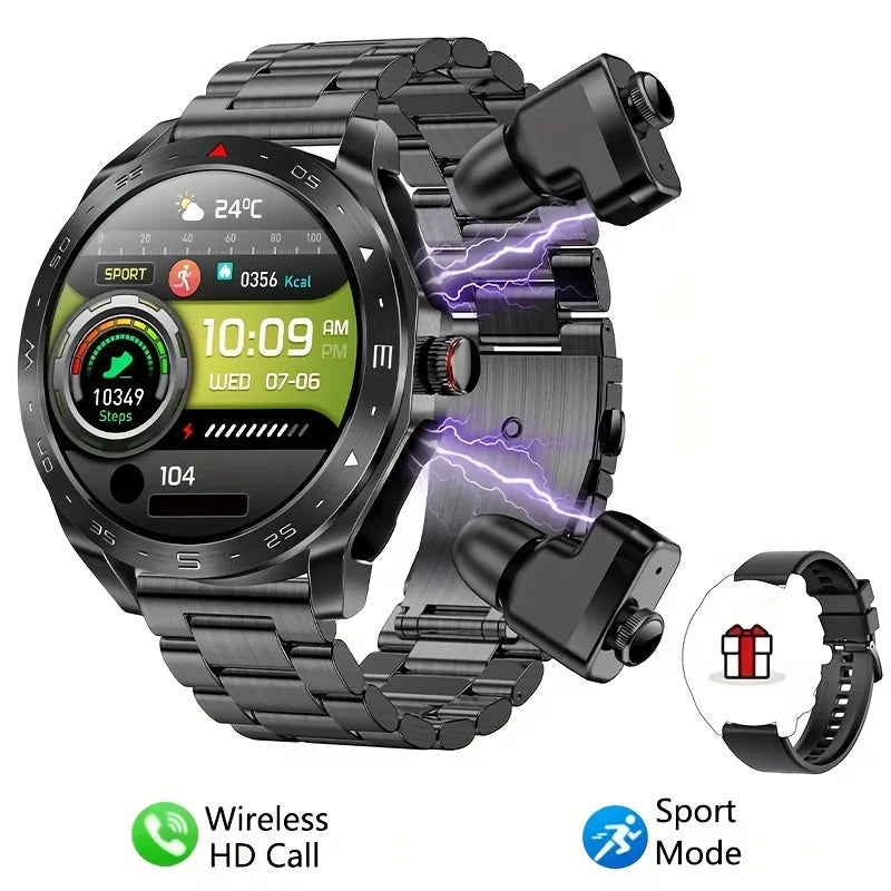 Smart Watch with TWS Earphones – 2-in-1 Bluetooth Call Sports Smartwatch | HIFI 9D Sound for Men & Women