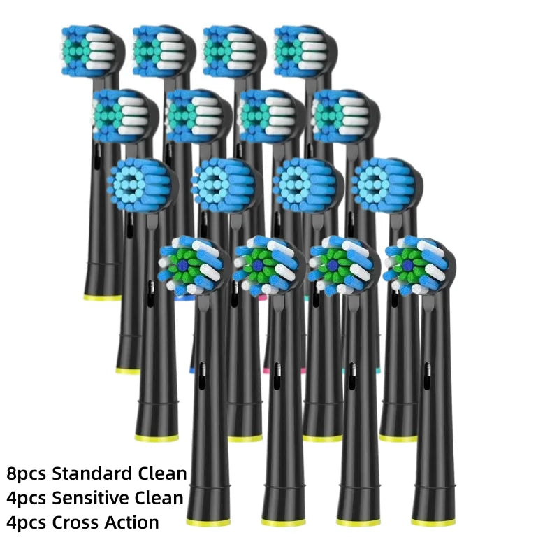 16/20PCS Oral-B Compatible Toothbrush Heads • Replacement Brush Nozzles • Sensitive, Floss & Cross Action Refills