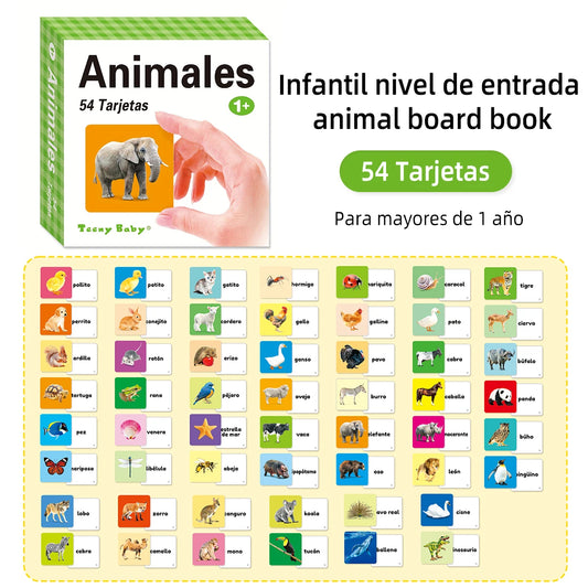 54-Piece Spanish Early Learning Word Flashcards – Educational Cards for Kids 1 Year & Older