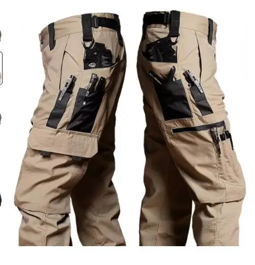 Men’s Waterproof Tactical Cargo Pants – Outdoor Combat Multi-Pocket Wear-Resistant Trousers