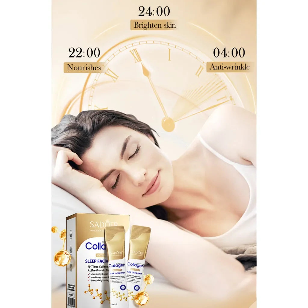 قناع سادور للوجه بالكولاجين للنوم، ٣٠ قطعة | مرطب، مُفتّح، ومُقوّي للبشرة