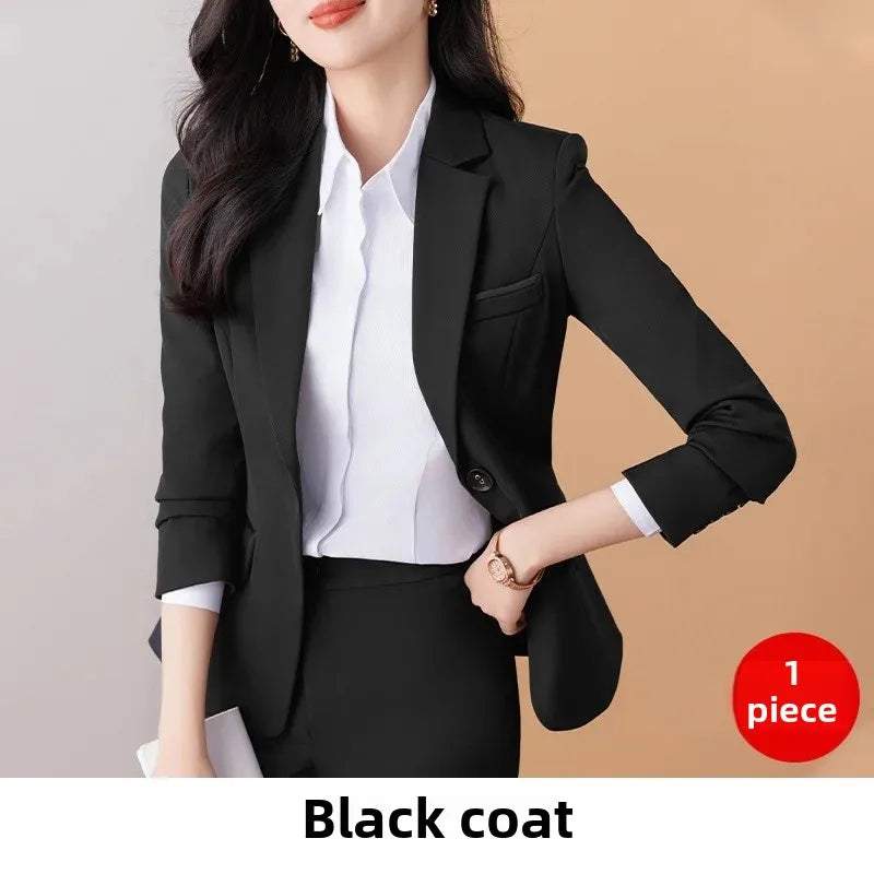 Elegant Black Women’s Suit Jacket – Fashionable Professional Office Workwear