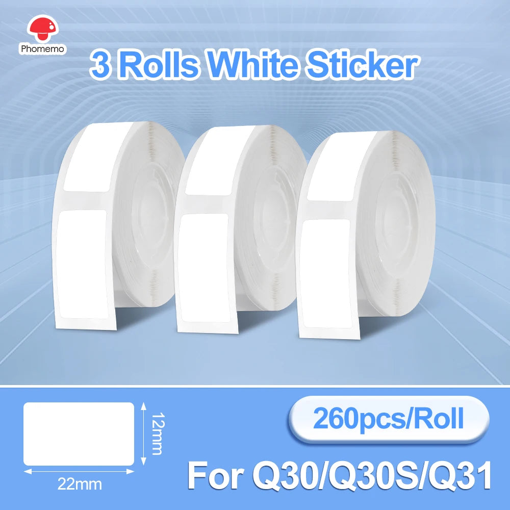 طابعة ملصقات حرارية Phomemo Q30 بتقنية البلوتوث - صانعة ملصقات محمولة للأعمال اليدوية وبطاقات التاريخ، طابعة لاسلكية متعددة الأوراق لنظامي التشغيل iOS وAndroid