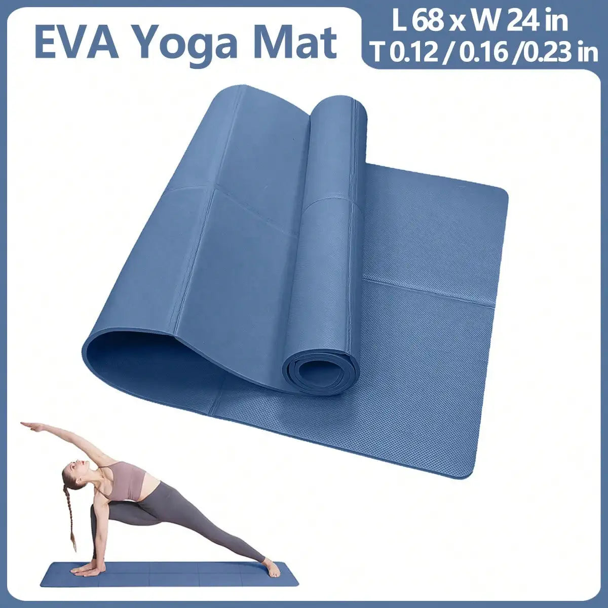 Yoga Mat for Women | Non-Slip Pilates & Fitness Pad – 3/4/6mm Thick Exercise Mat for Home Gym