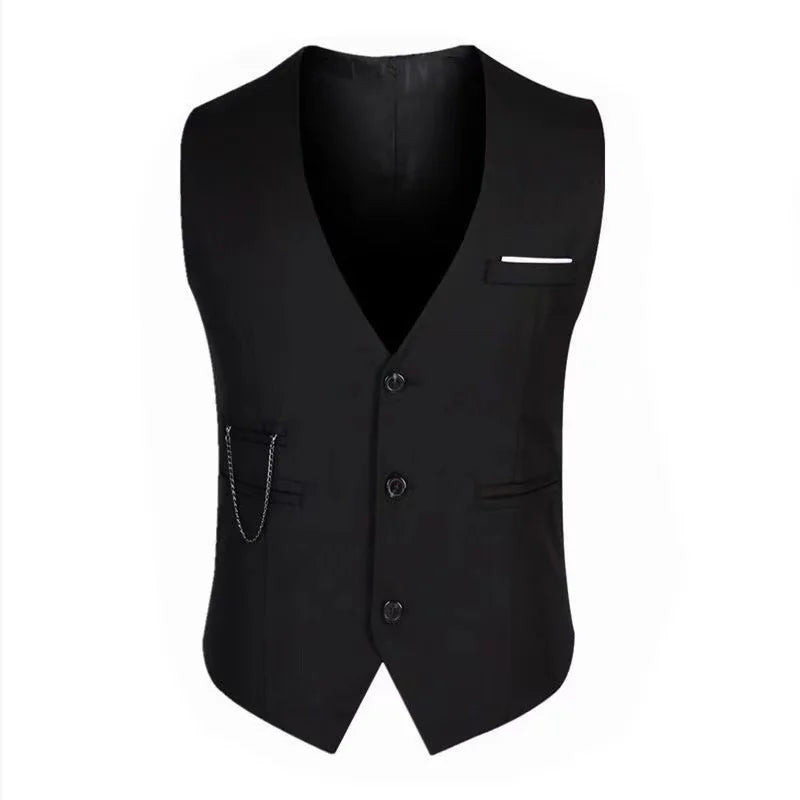 Men's Slim Fit Suit Vest – High-Quality 7XL Formal Business Waistcoat