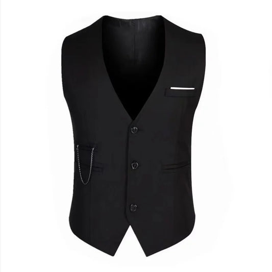 Men's Slim Fit Suit Vest – High-Quality 7XL Formal Business Waistcoat