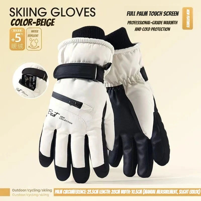 Winter Cycling & Ski Gloves – Waterproof Non-Slip Touchscreen Thermal Gloves with Pocket for Men and Women