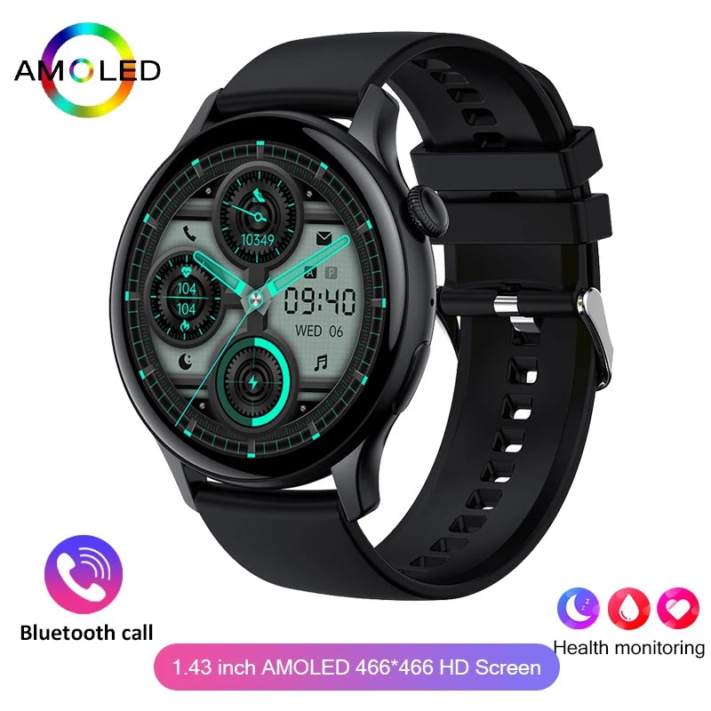 2024 True AMOLED Smart Watch – HD 466×466 Display, Always-On, Health Tracker, Voice Calling